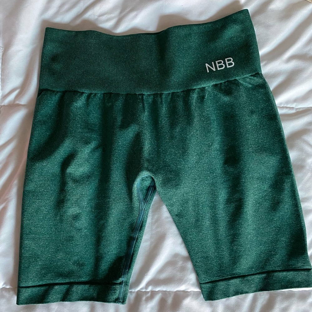 Green biker shorts